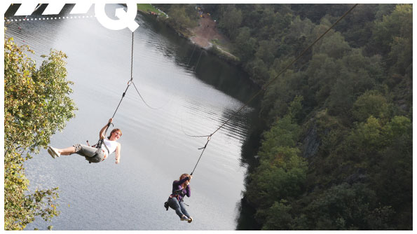 Zip wire at Adrenalin Quarry, Cornwall biggest zip in the uk