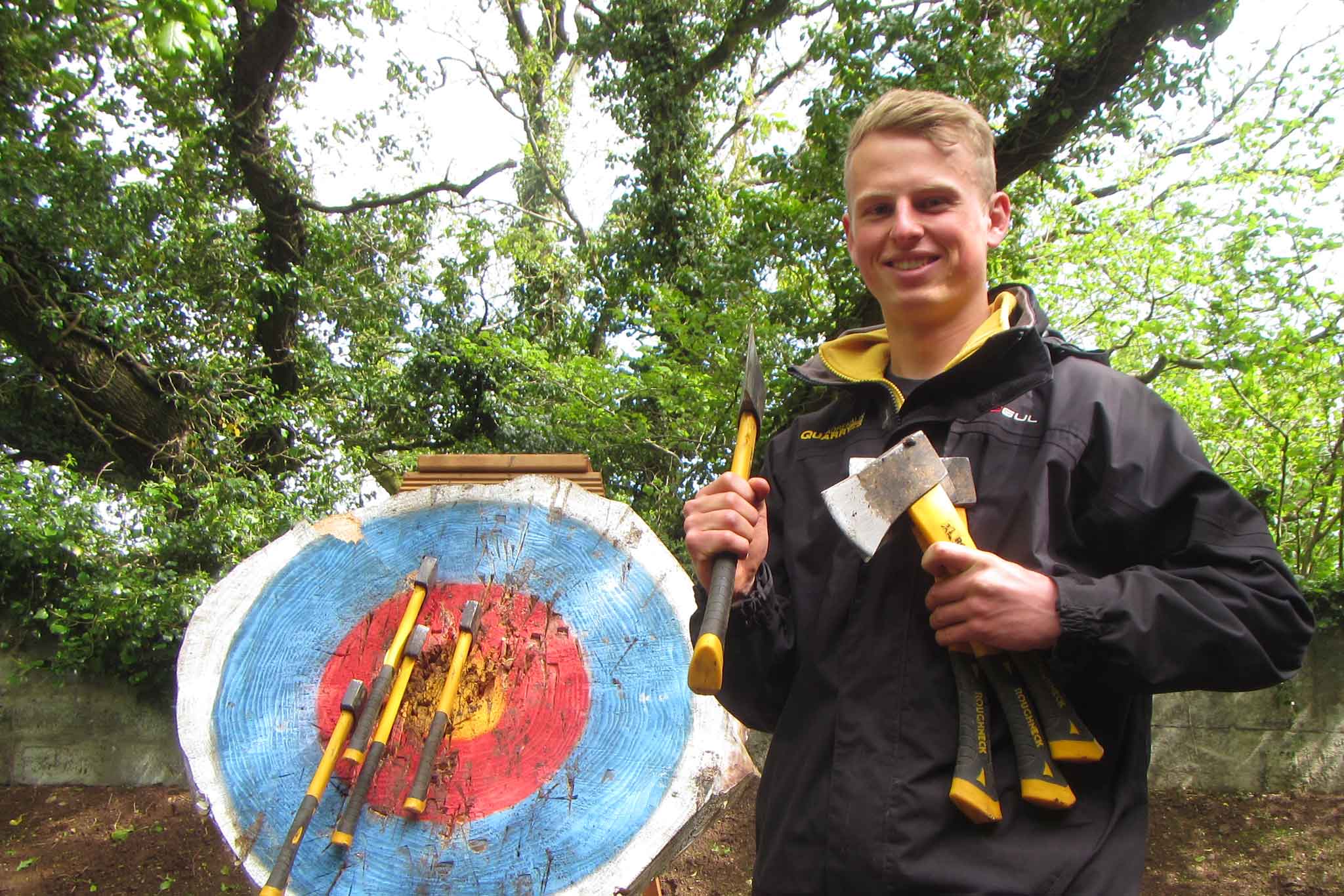 Axe Throwing in Cornwall Adrenalin Quarry